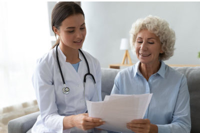 lady doctor talking with her patient